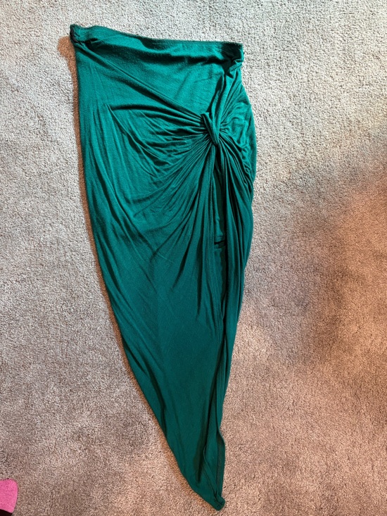 Windsor Dresses & Skirts - Windsor Emerald Teal Asymmetrical Skirt with Side Knot